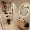 MONDIAZ TURE-DLUX Meuble toilette - 60cm - Washed Oak - EDEN - vasque Frappe - position droite - 1 trou de robinet SW1103083