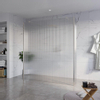 Fortifura Galeria Douche à l'italienne - 180x200cm - verre clair nervuré - anticalcaire - verre de sécurité 8mm - 2 parois latérales 40cm - avec bras muraux et profilés d'angle - Inox brossé SW993239