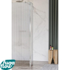 FugaFlow Eccelente Vetro zijwand - 40x200cm - ribbel glas - 8mm - met hoekprofiel - chroom - SW1125202