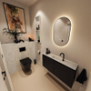MONDIAZ TURE-DLUX meuble WC 100 cm Urban. EDEN lavabo Opalo position milieu. Avec 1 trou de robinet. SW1104150