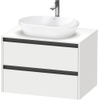 Duravit Ketho.2 Wastafelonderbouwkast - inclusief consoleplaat - met 2 laden - 80x55x56.8cm - met handgrepen antraciet - wit mat SW772307