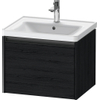 Duravit Ketho 2 meuble sous-lavabo avec 1 tiroir 58.4x45.5x44cm avec poignée chêne anthracite noir mat SW772858