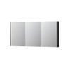 INK SPK2 spiegelkast – 160x74x14 cm – 3 deuren, dubbelzijdige spiegeldeuren – Houtskool eiken SW439908