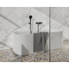 Fortifura Calvi Robinet de baignoire thermostatique avec douchette ronde, support et flexible métal Noir mat SW811979