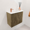 Mondiaz JOYA 51.6cm toiletmeubel - ronding rechts kleur Dusk - Wastafel FAYE positie Links 1 kraangat kleur Talc. SW1421613