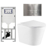 QeramiQ Dely Ensemble WC - 36.3x51.7cm - cuvette profonde - sans bride - réservoir encastré Geberit UP320 - avec cadre Burda - abattant WC softclose - plaque de commande steel - boutons rectangulaires - blanc brillant SW804656