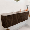 Mondiaz JOYA-DLUX 123.2cm toiletmeubel - ronding links en rechts kleur Walnut - Wastafel FAYE positie Midden 1 kraangat kleur Saba. SW1424686