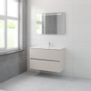 Bruynzeel Miko badmeubelset 66x101x51cm 1 kraangat 1 wasbak 2 lades met spiegel met softclose kasjmier grijs SW384544 Bruynzeel Miko badmeubelset 66x101x51cm 1 kraangat 1 wasbak 2 lades met spiegel met softclose kasjmier grijs SW384544
