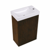 Saniclass Holz Atelier Toiletmeubelset - 40x60.5cm - 1 deur - fontein keramiek - kraangat rechts - eiken charcoal SW1577726