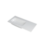 INK Faktor lavabo - 100x45x1.5cm - 1 bassin à gauche - 0 trous de robinet - polystone blanc brillant SW207263