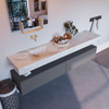 Mondiaz ALAN-DLUX Ensemble de meuble - 200cm - meuble Plata mat - 2 tiroirs - Lavabo Cloud Frappe suspendu - vasque Gauche - 0 trous de robinet SW805239