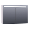 Saniclass 2.0 Armoire de toilette 100x70x15cm éclairage intégré rectangulaire 2 portes pivotantes MDF Mat Blanc SW371649