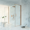 Fortifura Galeria Douchecabine - 70x140x200 - Profiel veiligheidsglas - antikalk - PVD - geborsteld koper SW1446145