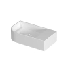 INK Trevi Lavabo de toilette - 40x22x10cm - sans trou de robinet - arrondi à gauche - porcelaine - blanc brillant SW1406221