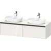 Duravit ketho 2 meuble sous lavabo avec plaque console et 2 tiroirs pour double lavabo 160x55x45.9cm avec poignées anthracite blanc brillant SW772907