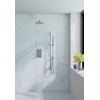 Fortifura Calvi Ensemble de douche pluie encastrable - thermostatique - bras mural - pommeau 25cm - barre curseur - douchette stick - flexible lisse - Inox brossé SW1233164