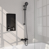 Robinet baignoire Brauer Black Carving - montage sur rail - 2 fonctions - 2 boutons carving - 2 boutons carving - douchette ronde 3 positions - noir mat SW1164568