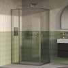 BRAUER Luminis Douchecabine - 120x90x200cm - 3-delig naar binnen draaiend - helder glas - omkeerbaar - incl. glascoating - geborsteld RVS PVD SW1580988