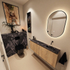 MONDIAZ TURE-DLUX meuble WC 120 cm Washed Oak. Lavabo EDEN Lava position à droite. Sans trou de robinet. SW1104123