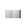 INK SPK1 Spiegelkast - 120x14x60cm - 2 deuren - dubbelzijdige Spiegel - schakelaar en stopcontact - MDF Fineer Chocolate SW493794