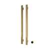 Hotbath &MORE Handdoekradiator - 38x115cm - vierkant - 2 stangen - verticaal - met schakelaar - PVD - geborsteld messing (goud) SW1245837
