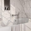 BRAUER Stripe Mitigeur thermostatique de baignoire - SET 01 - encastré - combinaison de remplissage de baignoire - douchette à main sur barre - flexible de douche - coude mural - couleur inox brossé PVD SW1435057