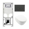 Villeroy & Boch Subway 2.0 DirectFlush Toiletset - softclose geberit reservoir qeramiq bedieningsplaat mat antraciet ronde knoppen - White Alpine (wit) SW1164761