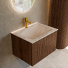 MONDIAZ KURVE-DLUX Meuble de salle de bains 60cm couleur Walnut avec 1 tiroir et 0 portes. Lavabo CLOUD Central 1 trou de robinet Meli. SW1431662