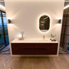 Mondiaz CIRO-DLUX Badkamermeubelset - 180x45x50cm - Solid surface wastafel Opalo - 1 wasbak Rechts - 1 kraangat - 4 lades - Ruby SW1531828