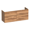BRAUER Delight meuble sous-lavabo - 120x46x60cm - 4 tiroirs à fermeture douce - sans poignée - 2 découpes pour siphon - Honey SW1199331