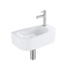 QeramiQ Fuente fonteinset – 40x21.5x12 cm – keramiek wit glans – kraangat rechts – kraan geborsteld RVS SW1232809