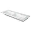 Duravit Me by starck Double vasque - 130x49cm - sans trou de robinet - avec trop-plein - blanc SW527379