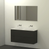 Qisani Slim badmeubelset 120x40x62 met spiegel met softclose antraciet mat 0 kraangaten SW278522 Qisani Slim badmeubelset 120x40x62 met spiegel met softclose antraciet mat 0 kraangaten SW278522