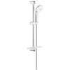 GROHE New Tempesta 100 Barre de douche avec pomme de douche à main - 60cm - pomme de douche à main ronde - 4 types de jets - flexible de douche lisse - avec porte-savon - chrome/blanc SW108112