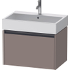 Duravit Ketho.2 Wastafelonderbouwkast - met 1 lade - 68.4x46x44cm - met greep antraciet - basalt mat SW772206