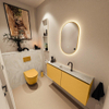 MONDIAZ TURE-DLUX Meuble toilette - 120cm - Ocher - EDEN - vasque Ostra - position centrale - 1 trou de robinet SW1104953