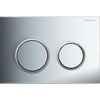 Plaque de commande Geberit Omega20 - chasse d'eau à 2 boutons - rond - chrome brillant/mat/chrome brillant 0700233