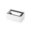 INK Concept R Meuble sous-lavabo - 80x45x35cm - 1 tiroir - poignées en applique - fraisé - angle arrondi à droite - MDF laqué - blanc mat SW1405781