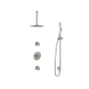 Hotbath Buddy IBS - Regendoucheset - 30cm plafondarm - 25cm ronde hoofddouche - staafhanddouche - glijstang - 2 stopkranen - geborsteld nikkel (RVS) SW298900