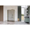 FugaFlow Eccelente Vetro Vrijstaande inloopdouche badkamer - 110x200cm - Helder geribbeld - antikalk - 8mm veiligheidsglas - 2 zijwanden 40cm - met wandarmen en hoekprofielen - Messing geborsteld (goud) - SW1125590
