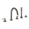 Grohe Atrio Partie de finition baignoire sur gorge 5 trous avec inverseur, douchette et flexible 200cm leviers graphite dur brossé SW225258 Grohe Atrio Partie de finition baignoire sur gorge 5 trous avec inverseur, douchette et flexible 200cm leviers graphite dur brossé SW225258