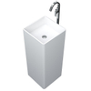 Arcqua Crosstone wendy lavabo à poser 37x37x90cm solid surface square matt white SW538271