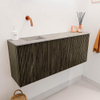 Mondiaz JOYA-DLUX 100cm toiletmeubel - kleur Shadow - Wastafel FAYE positie Links Zonder kraangat kleur Glace. SW1422788
