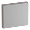 BRAUER Impress Deluxe armoire de toilette miroir - 80x70x15cm - éclairage interne et externe - 2 portes miroir double face - Timber Greige SW1199025
