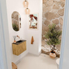 Mondiaz JOYA-DLUX 50cm toiletmeubel - kleur Oak - Wastafel FAYE positie Rechts Zonder kraangat kleur Lava. SW1422017