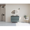H&R Badmeubelen Infinity XXL 3D Badkamermeubelset - 100 cm - 1 keramische wasbak djazz mat zwart - 2 kraangaten - 2 lades - mat petrol SW863480