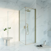 Fortifura Galeria Douchecabine - 70x80x200 - Profiel veiligheidsglas - antikalk - PVD - geborsteld messing (goud) SW1444934