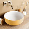 Mondiaz Coss waskom 36x36x13cm rond opbouw Solid Surface Ocher/Talc SW643488 Mondiaz Coss waskom 36x36x13cm rond opbouw Solid Surface Ocher/Talc SW643488