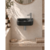 QeramiQ Fuente pack lave-mains – demi-rond – 40 x 21,5 x 12 cm – perçage à droite – robinet gunmetal SW1232830