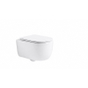 QeramiQ Dely Swirl hangtoilet – spoelrandloos – diepte 53 cm – met slim zitting – glans wit SW1026267